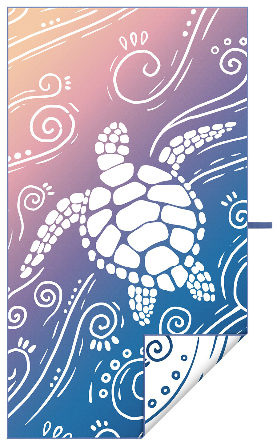 WEKAPO Microfiber Beach Towel,Gradient Deep Blue Sea Turtle