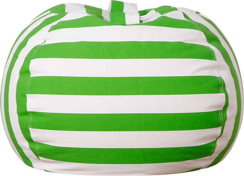 WEKAPO Stuffed Animal Storage Bean Bag Cover,Green Stripes