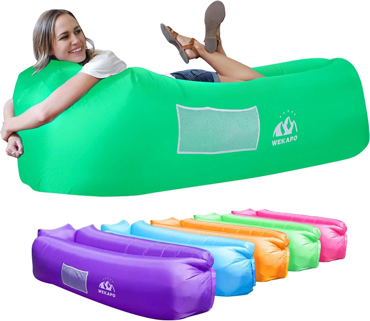 WEKAPO Inflatable Lounger Air Sofa,Green