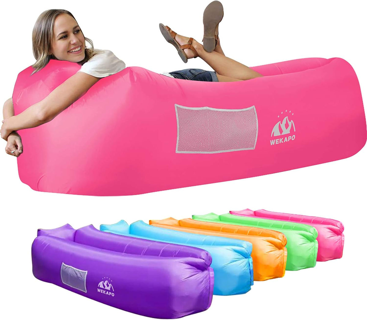 WEKAPO Inflatable Lounger Air Sofa,Pink