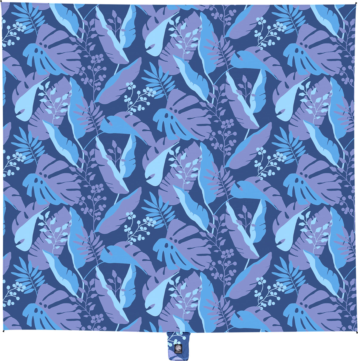 WEKAPO Sand Free Beach Blanket,Blue Leaf